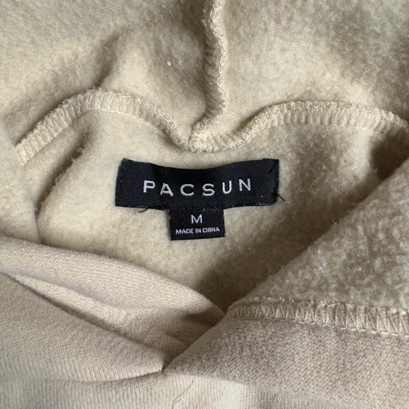 PacSun Cream Fleece Pullover Hoodie - Picture 3 of 3